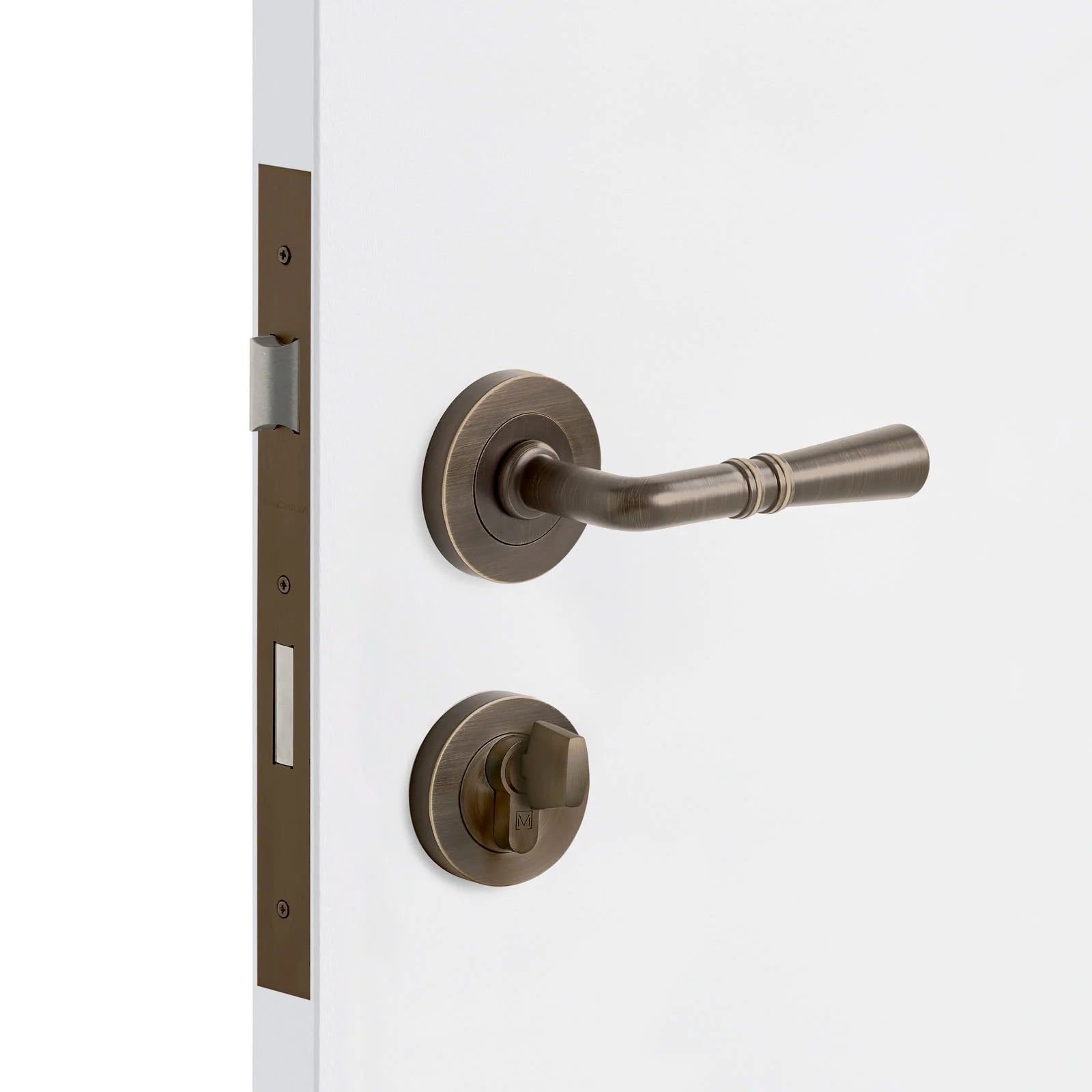 Aged Brass Entrance Door Kit Lexton - Manovella