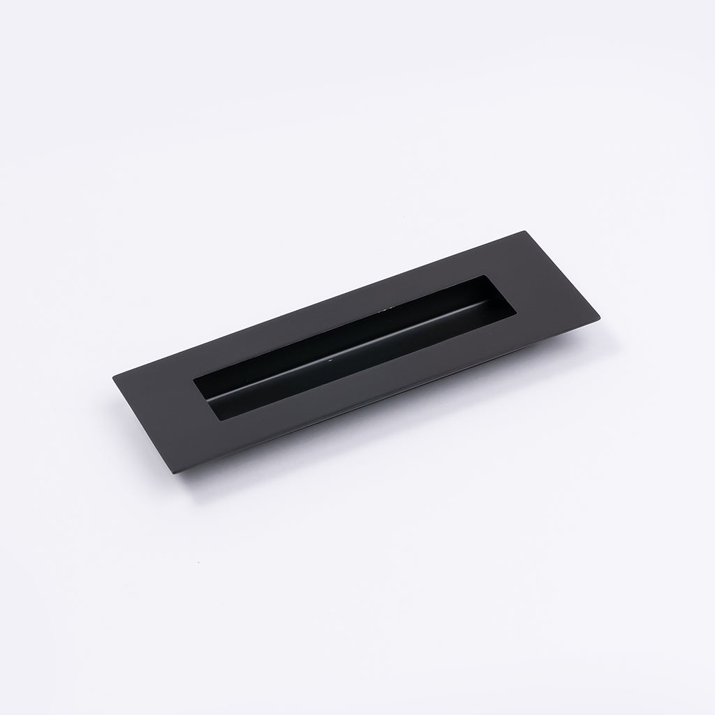 Matt Black Sliding Door Flush Pull 150mm x 50mm - Manovella