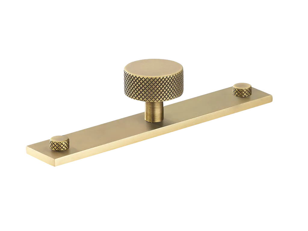 MIX Diamond Knurled Cabinet Knob & Backplate - Mixed Finish By Armac Martin