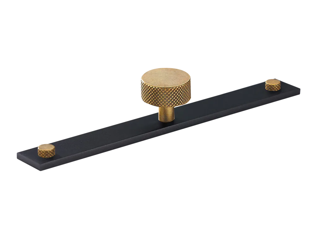 MIX Diamond Knurled Cabinet Knob & Backplate - Mixed Finish By Armac Martin