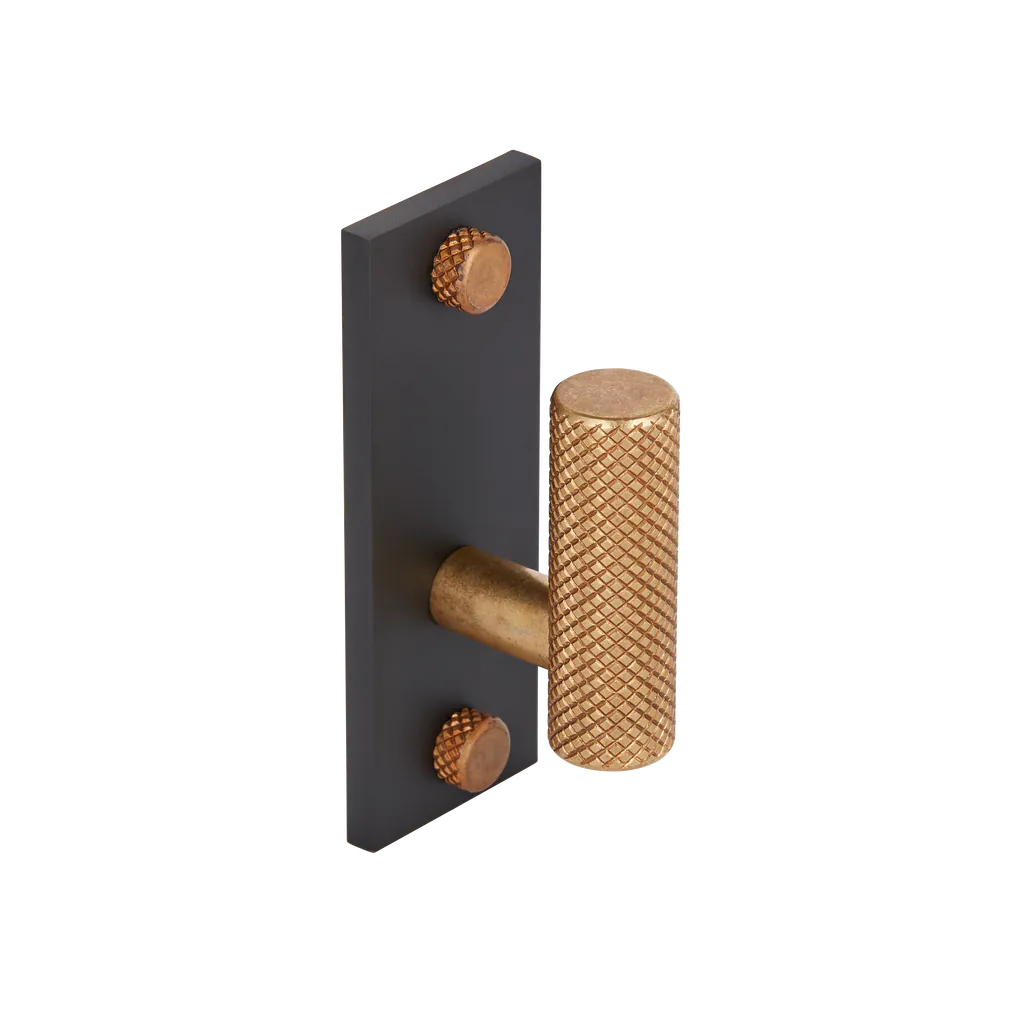 MIX Diamond Knurled Single Vertical Wall Hook - Mixed Finish By Armac Martin