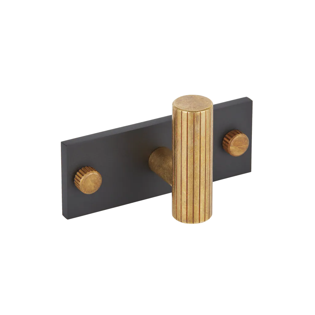 MIX Straight Knurled Single Horizontal Wall Hook - Mixed Finish