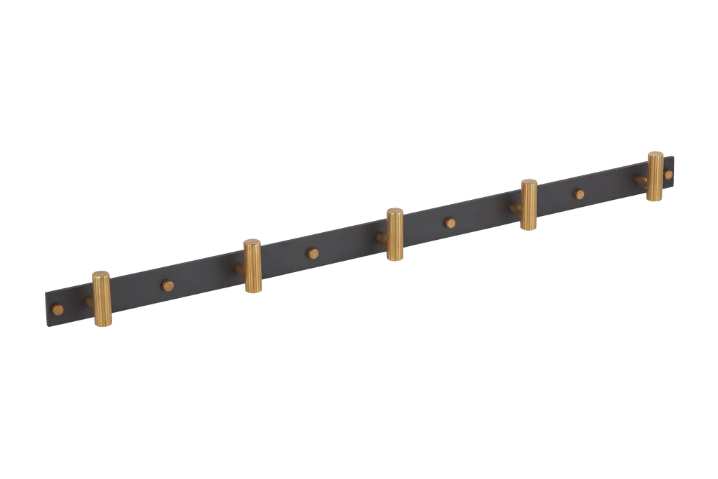 MIX Straight Knurled Wall Hook Rack - Mixed Finish By Armac Martin