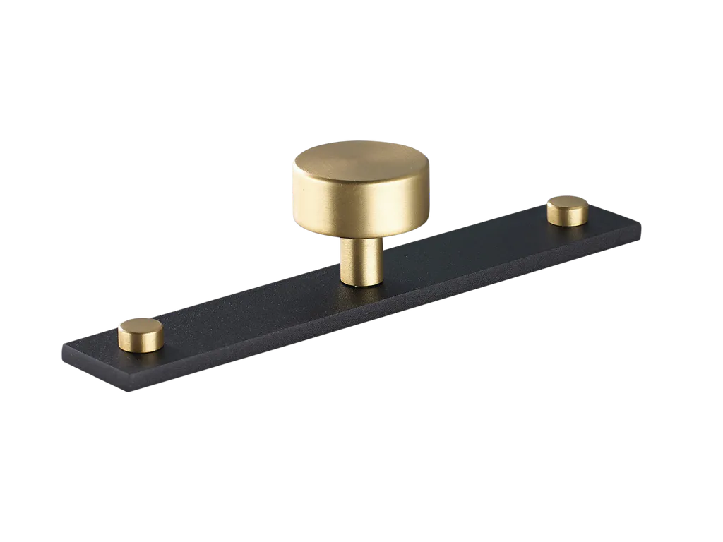 MIX Plain Cabinet Knob & Backplate - Mixed Finish By Armac Martin