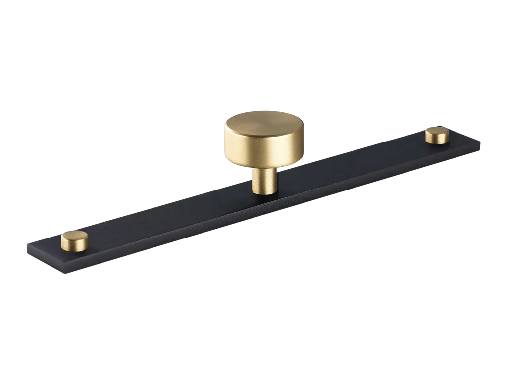 MIX Plain Cabinet Knob & Backplate - Mixed Finish By Armac Martin