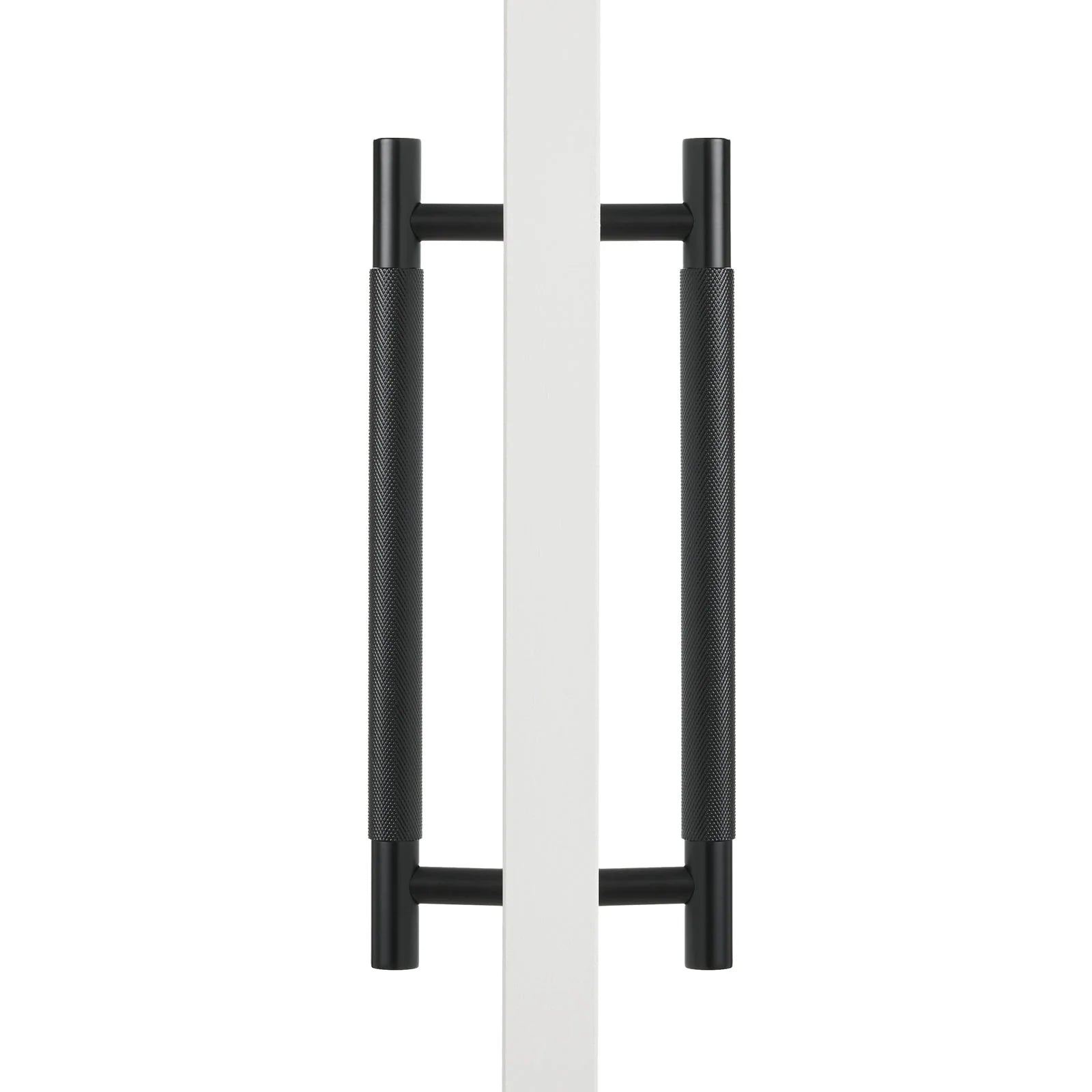 Matt Black Knurled Back to Back Door Pull - Charmian - Manovella