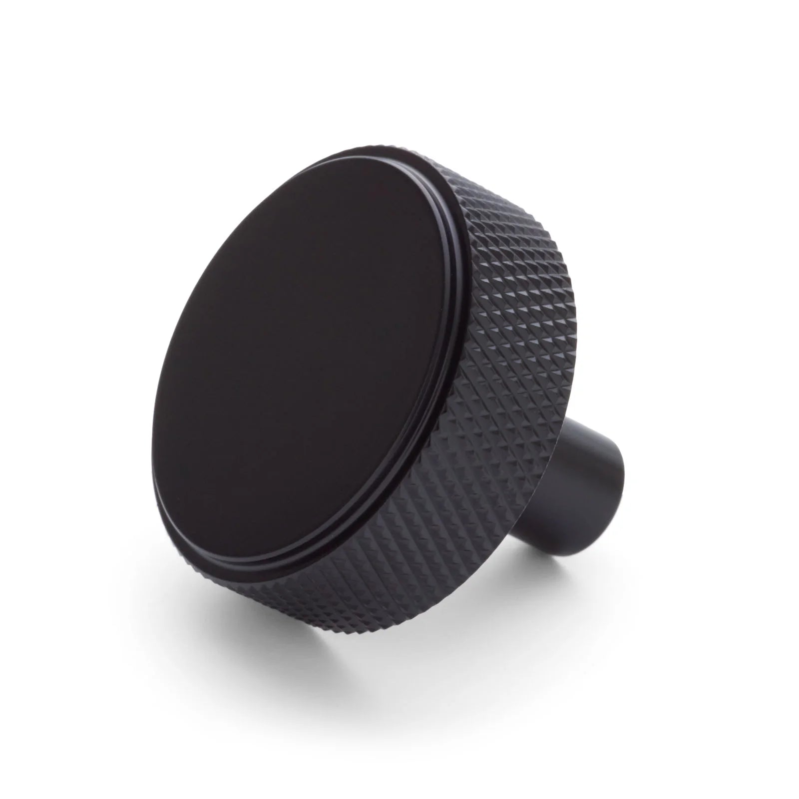Matt Black Round Knurled Cabinet Knob - Octavia - Manovella
