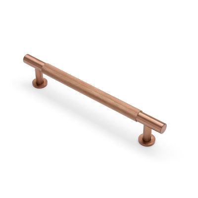 Brushed Copper PVD Knurled Back to Back Door Pull - Charmian - Manovella