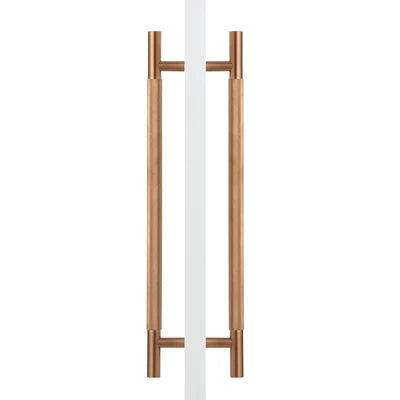 Brushed Copper PVD Knurled Back to Back Door Pull - Charmian - Manovella