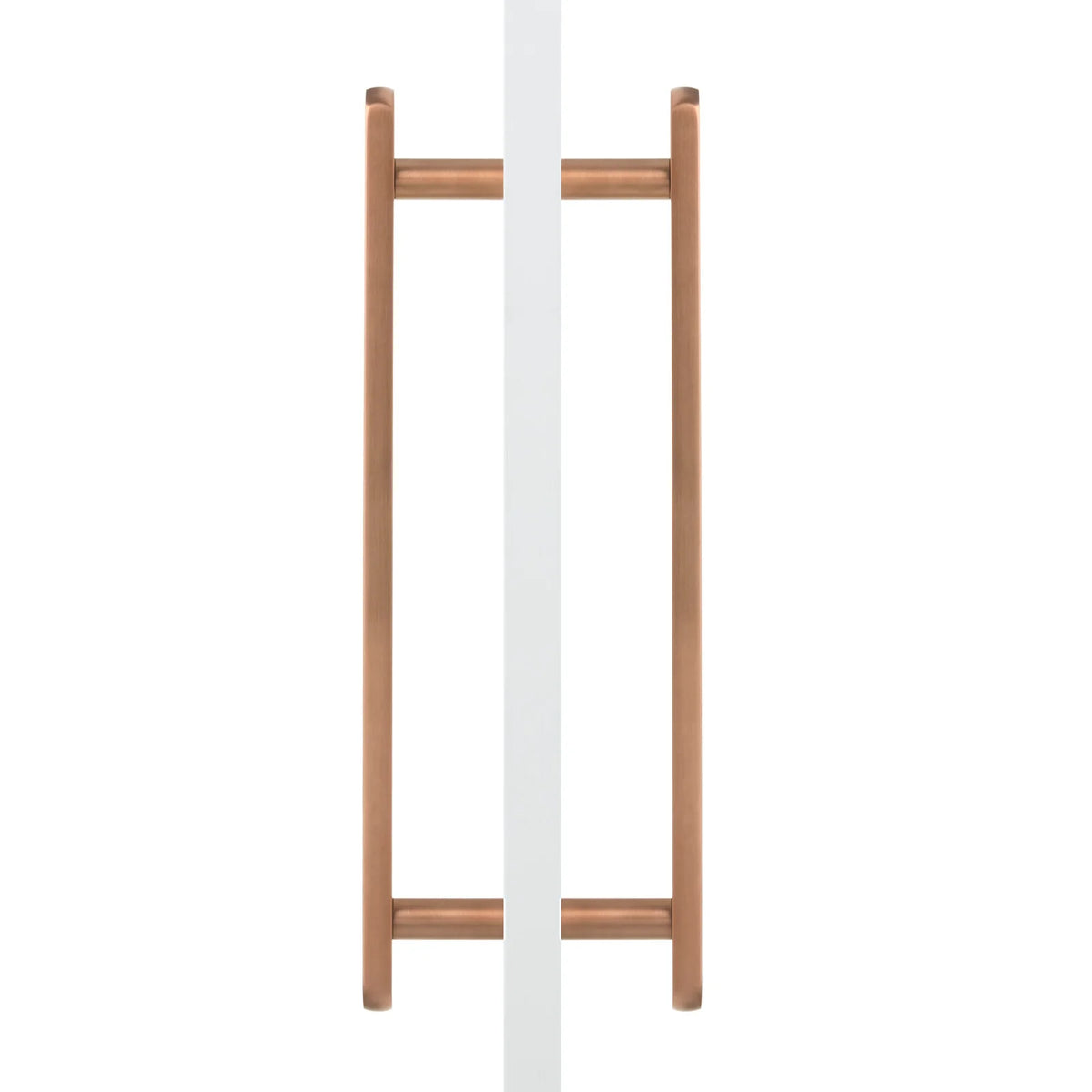 Brushed Copper PVD Oval Profile Back to Back Door Pull - Imogen - Manovella