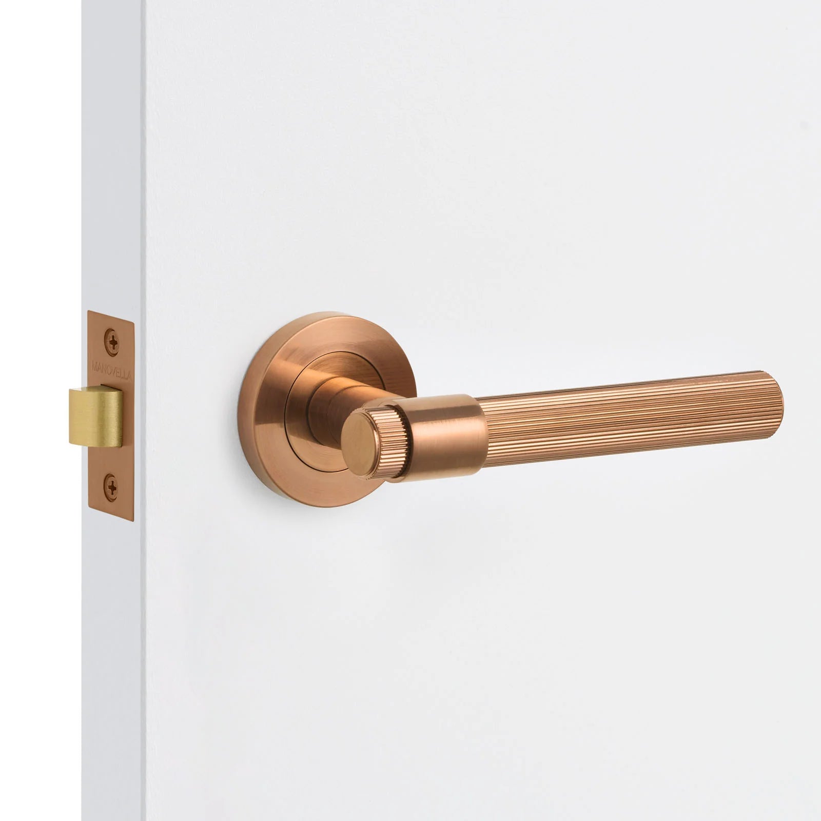 Brushed Copper Passage Door Handle - Rochester - Manovella