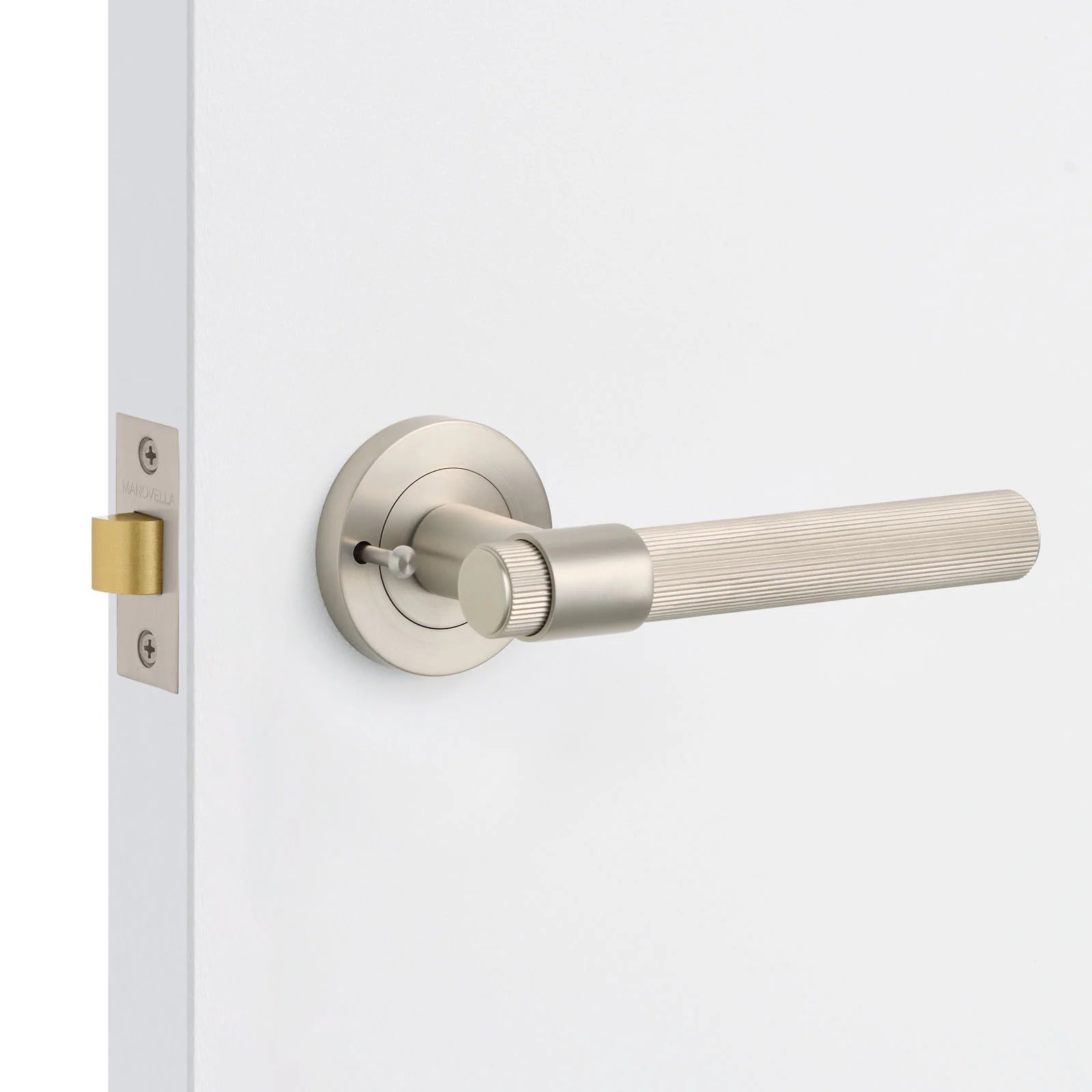 Brushed Nickel Privacy Door Handle - Rochester - Manovella