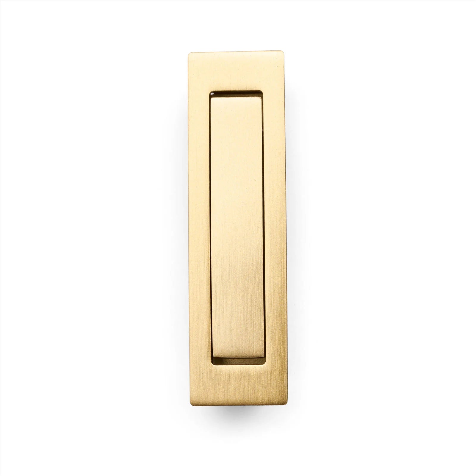 Satin Brass Concealed Sliding Door Edge Pull - Manovella