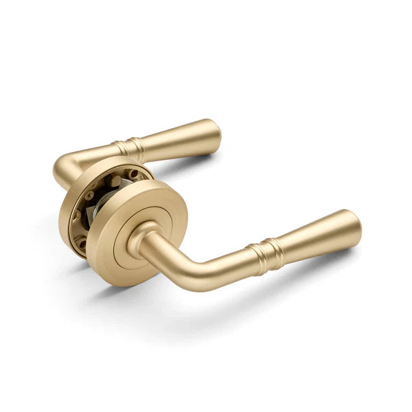 Satin Brass Passage Door Handle - Lexton - Manovella