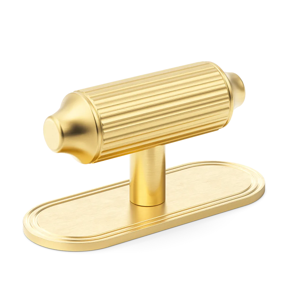 Barwick Ridged T-bar Handle with Backplate By Armac Martin