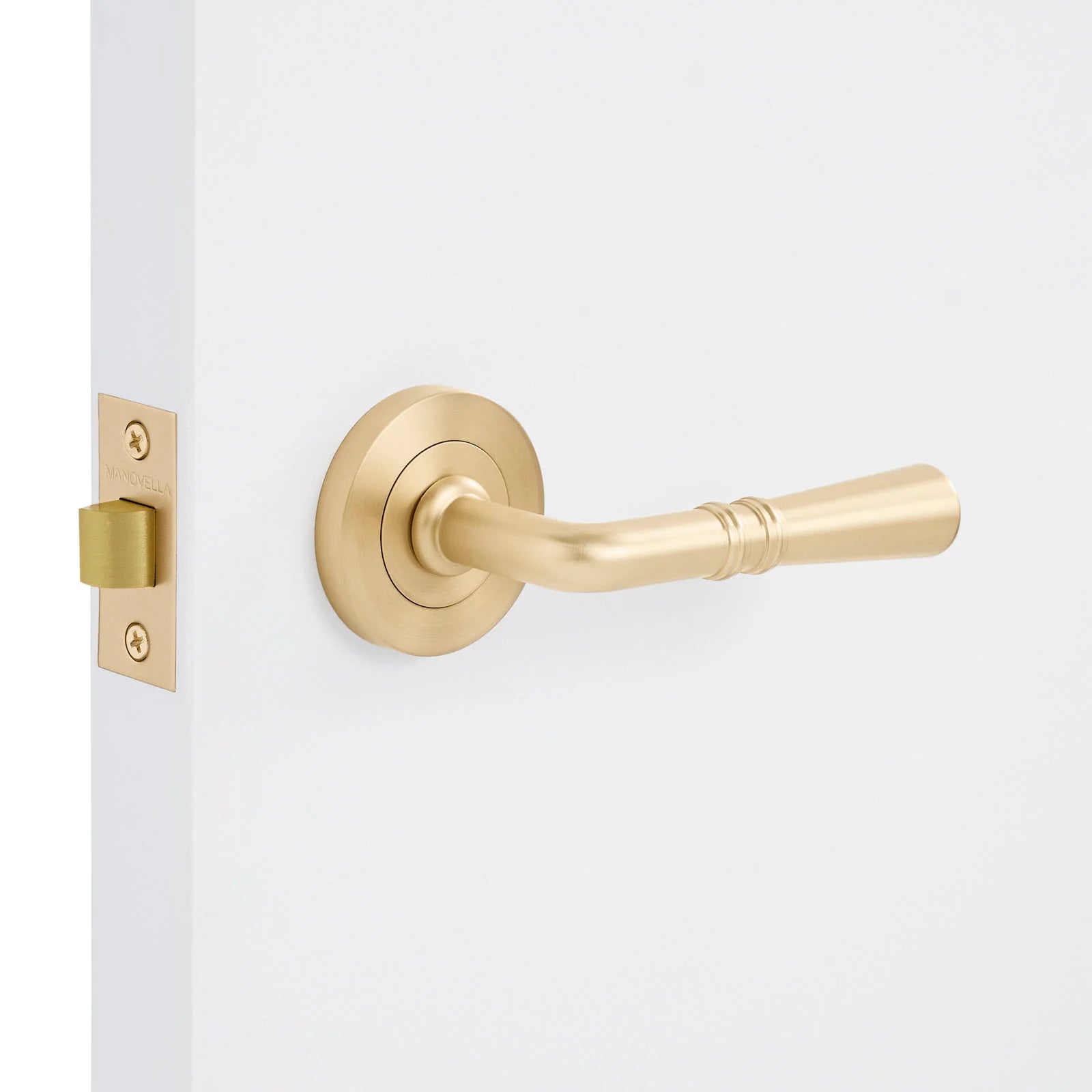 Satin Brass Passage Door Handle - Lexton - Manovella