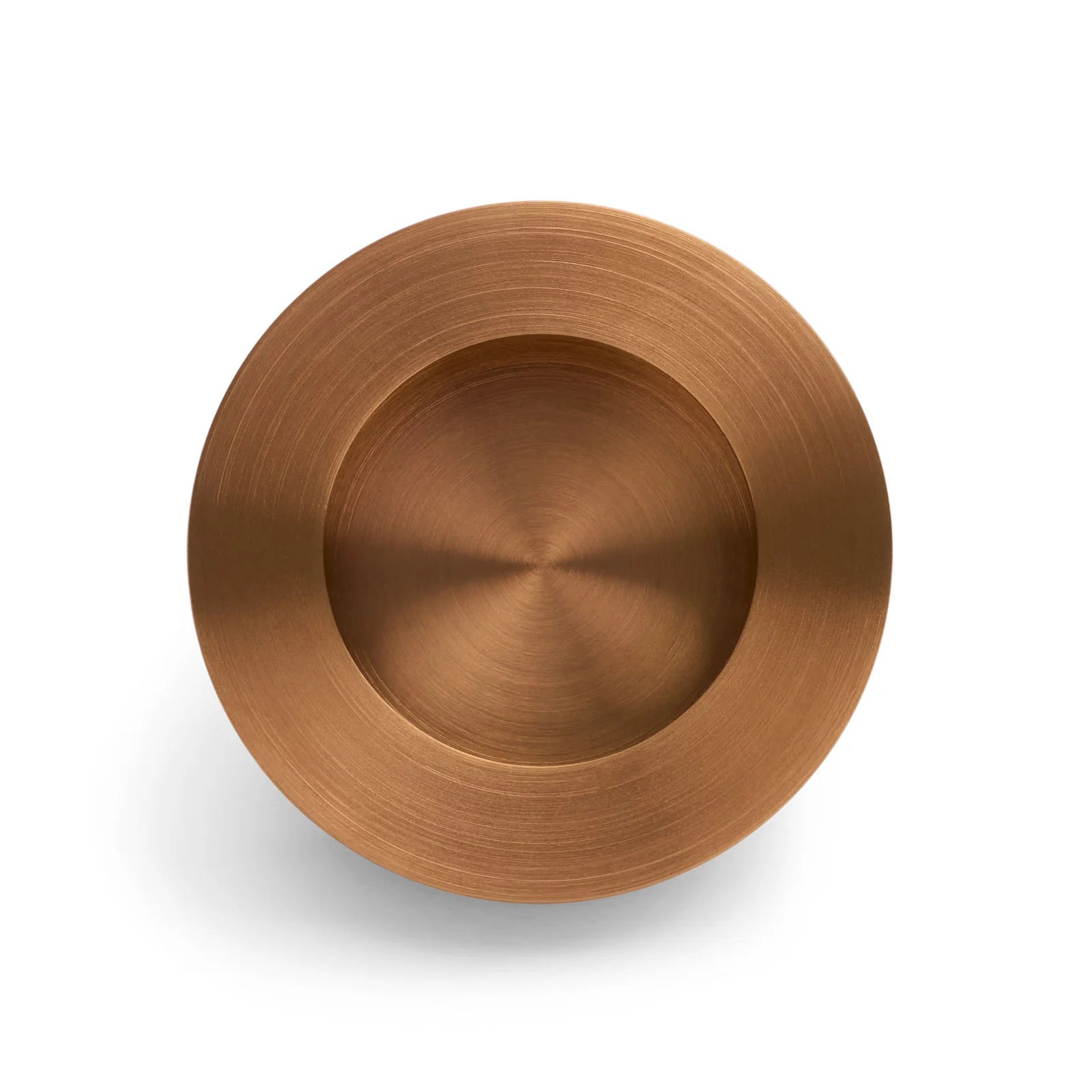 Brushed Copper Sliding Door Round Flush Pull 65mm - Manovella