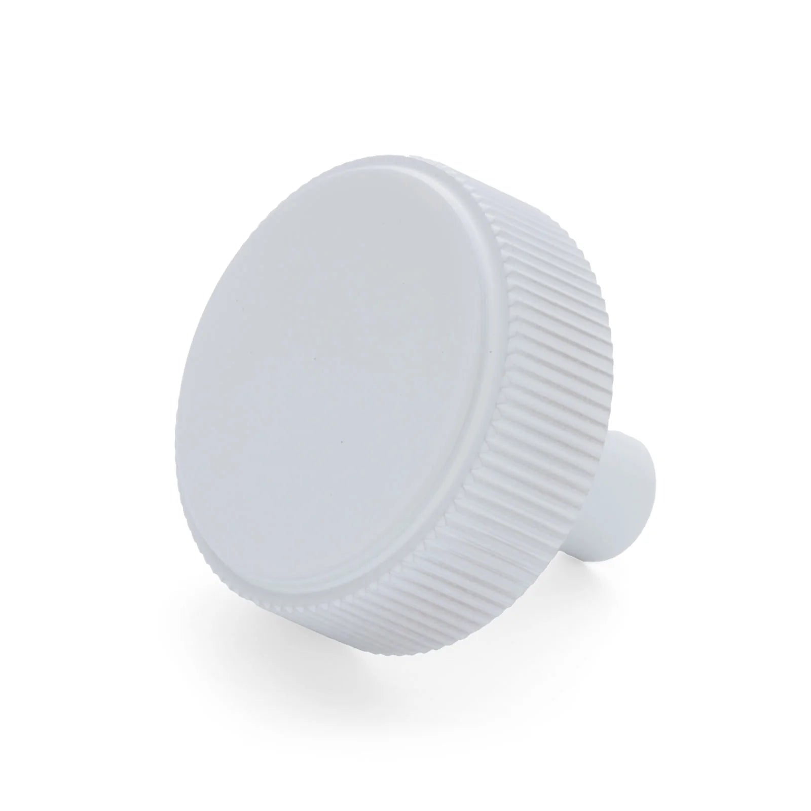 White Round Fluted Cabinet Knob - Artemis - Manovella