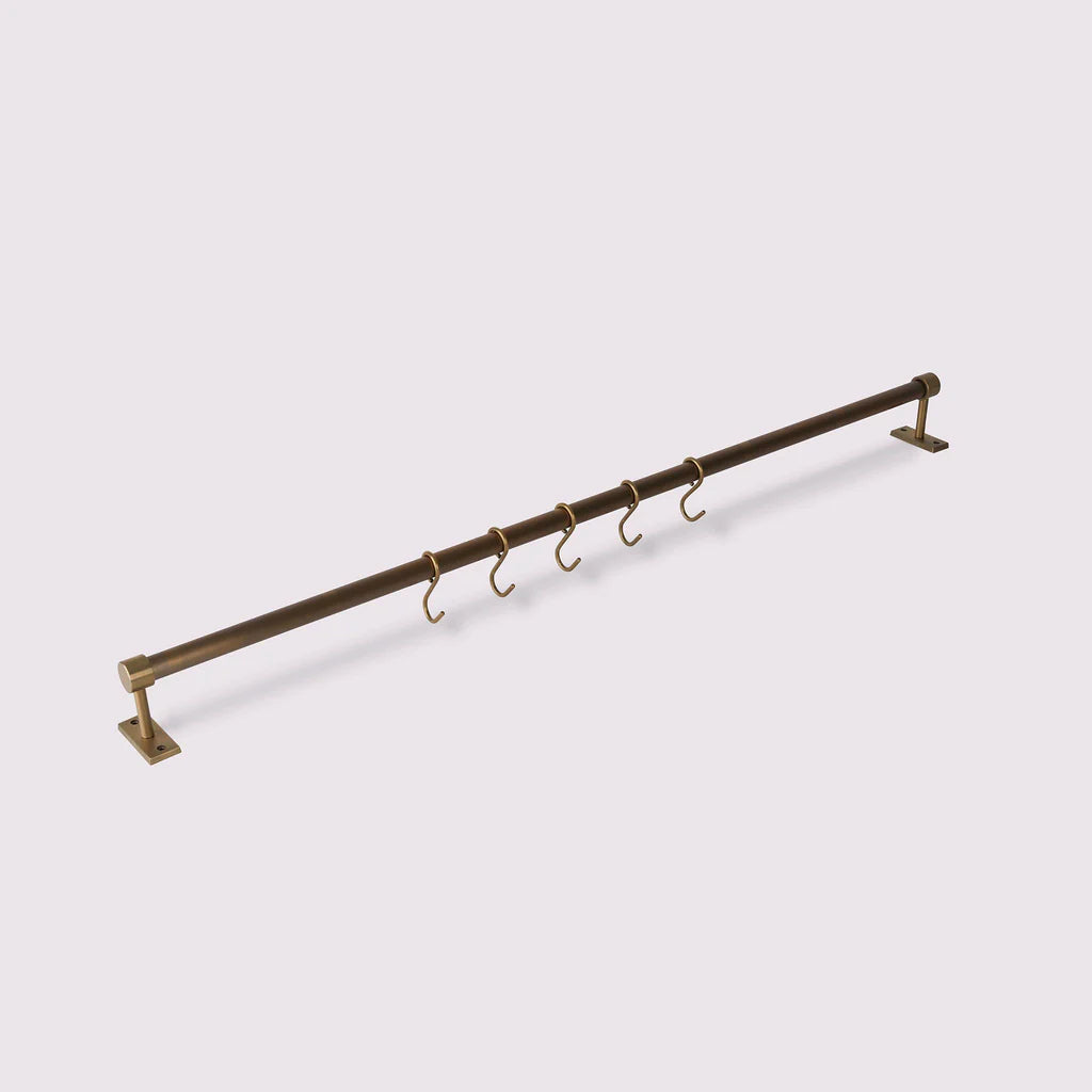 Hanging Rail Hook - Acid Washed Brass by Hepburn