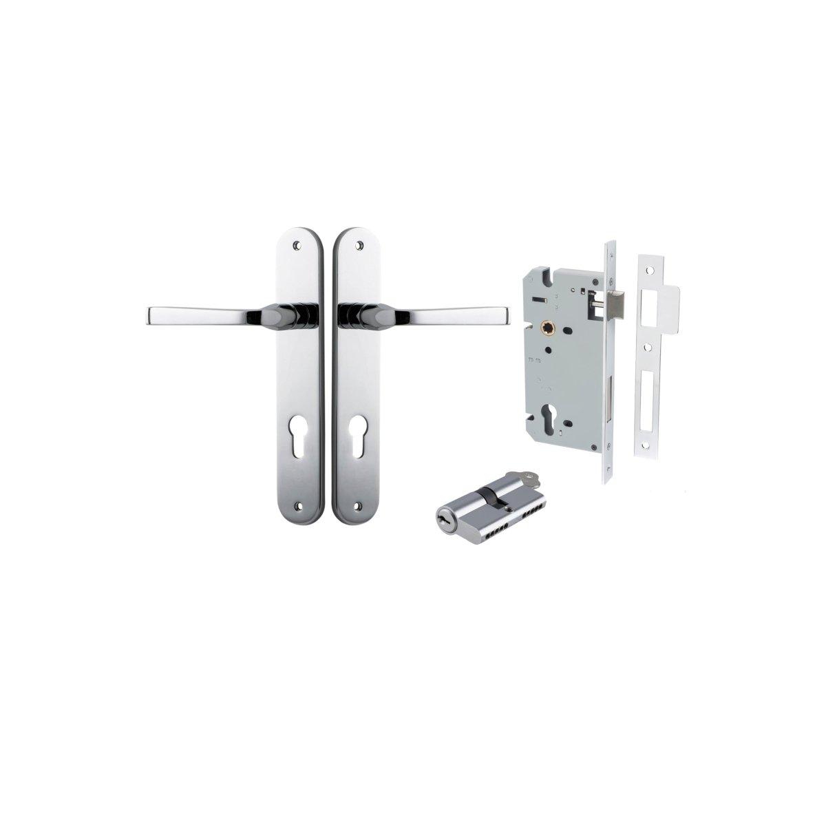 IVER Annecy Solid Brass Oval BackPlate Door Handle – Multiple Finishes Available - Entry - Point - 11732KENTR60KK - Iver
