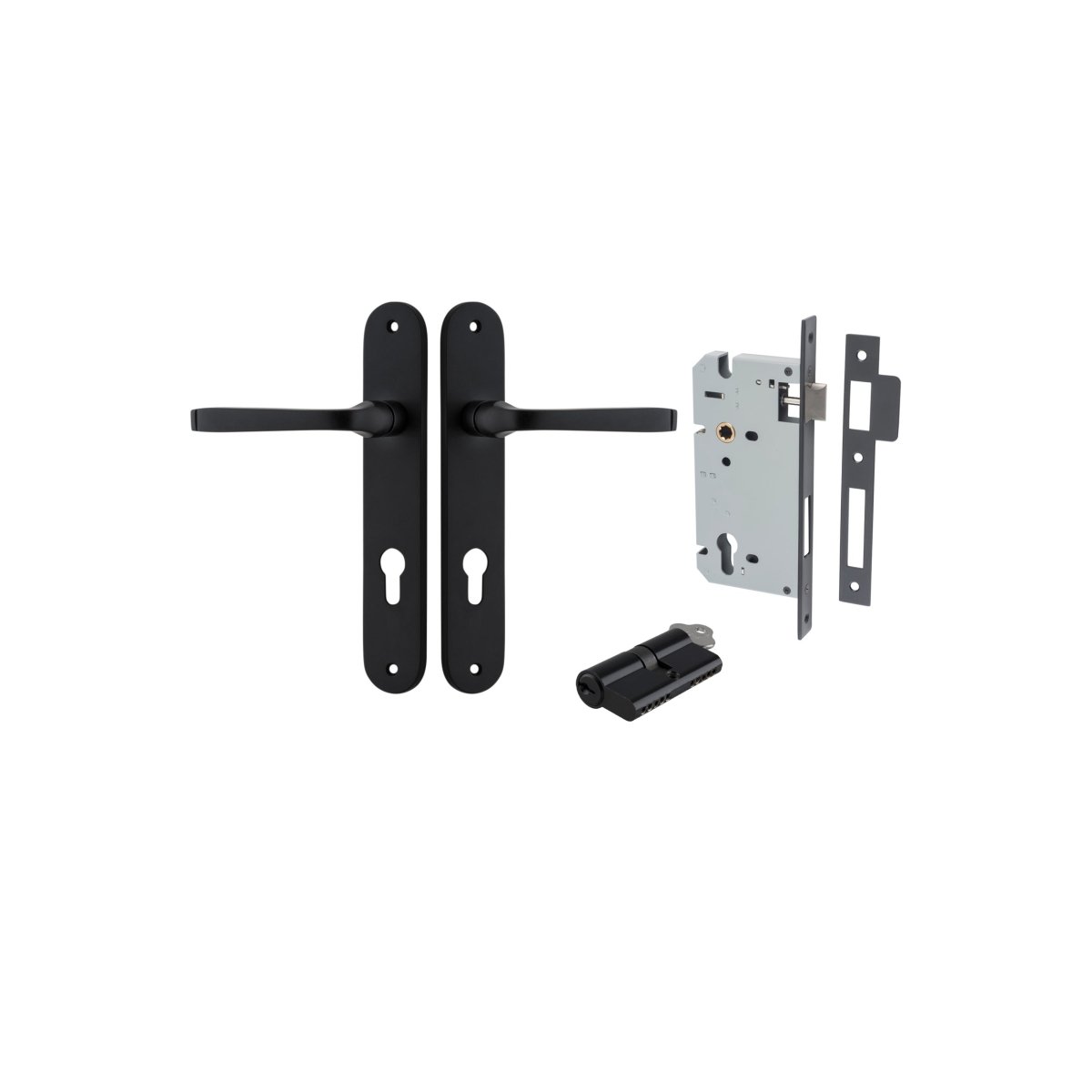 IVER Annecy Solid Brass Oval BackPlate Door Handle – Multiple Finishes Available - Entry - Point - 12732KENTR60KK - Iver