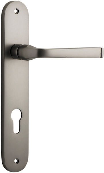 IVER Annecy Solid Brass Oval BackPlate Door Handle – Multiple Finishes Available - Entry - Point - 14732E85 - Iver