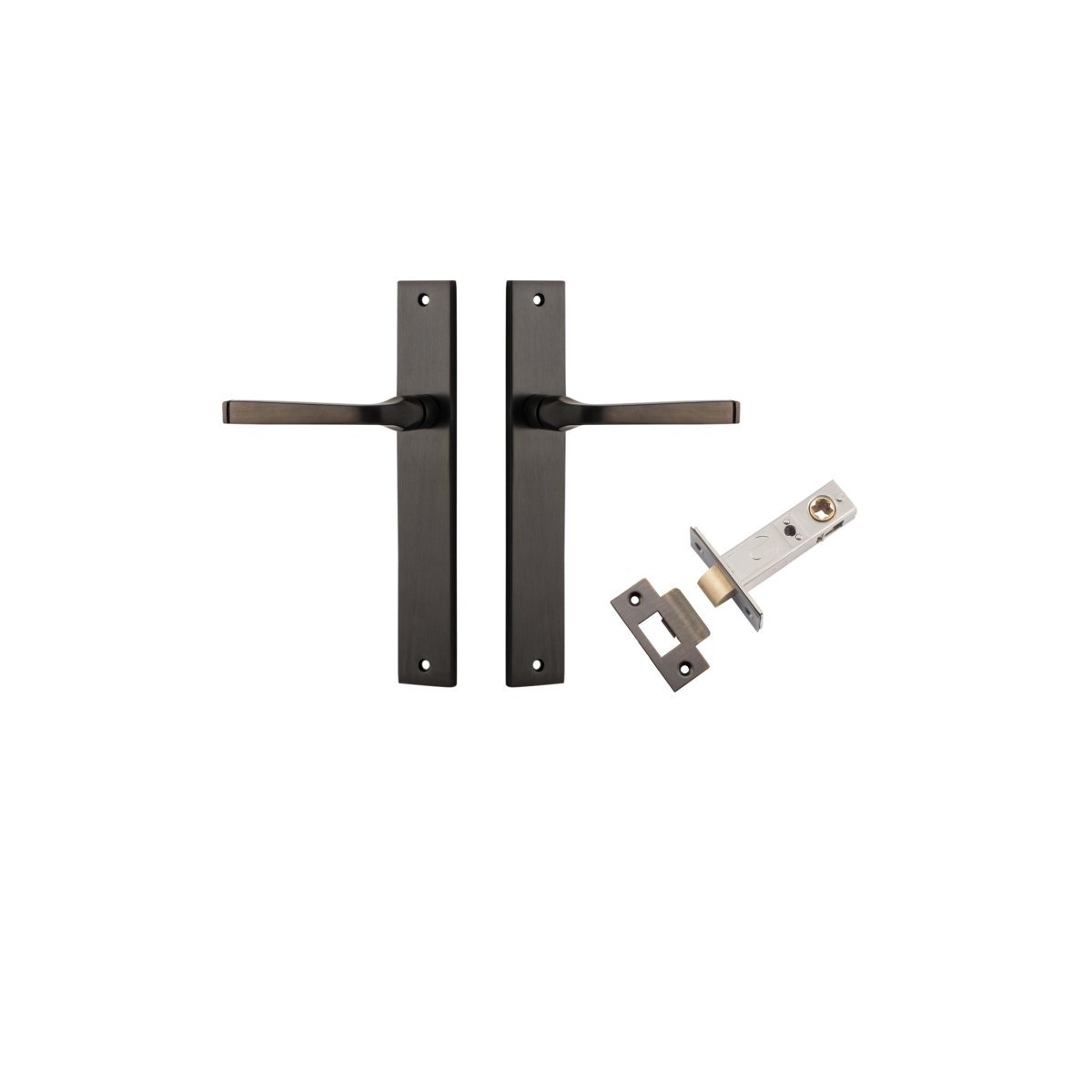 IVER Annecy Solid Brass Rectangular Door Handle – Multiple Finishes Available - Entry - Point - 10708KPASS60 - Iver