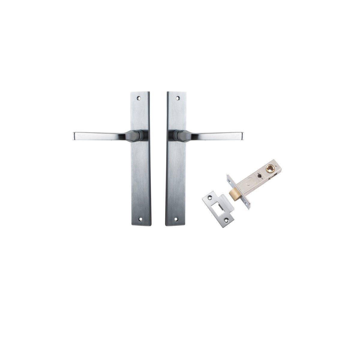 IVER Annecy Solid Brass Rectangular Door Handle – Multiple Finishes Available - Entry - Point - 12208KPASS60 - Iver
