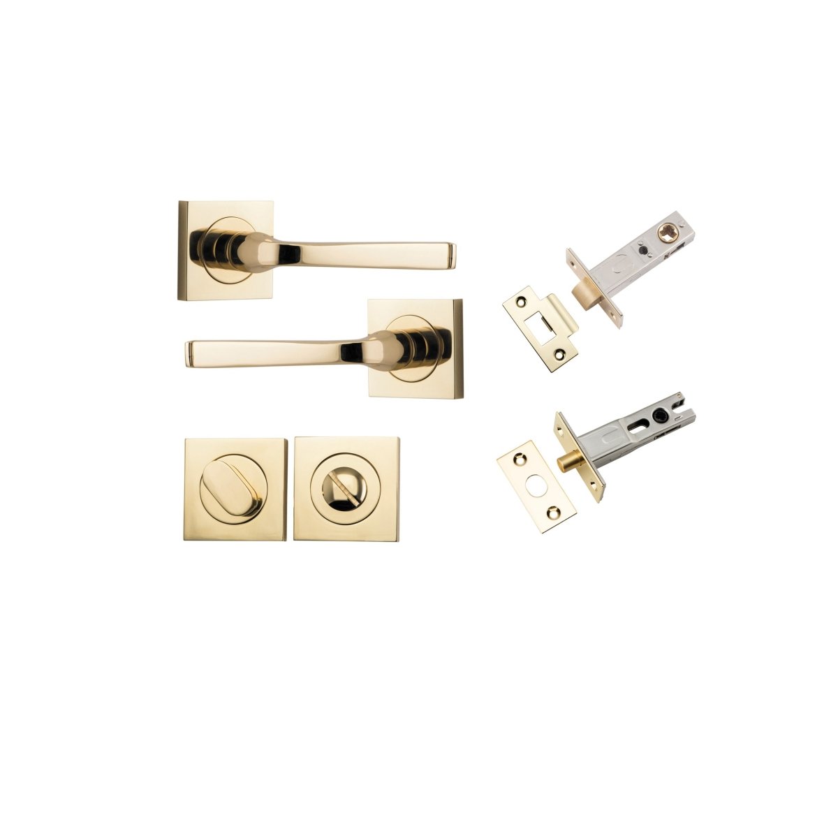 IVER Annecy Solid Brass Square Rose Door Handle – Multiple Finishes Available - Entry - Point - 0390KPRIV60 - Iver