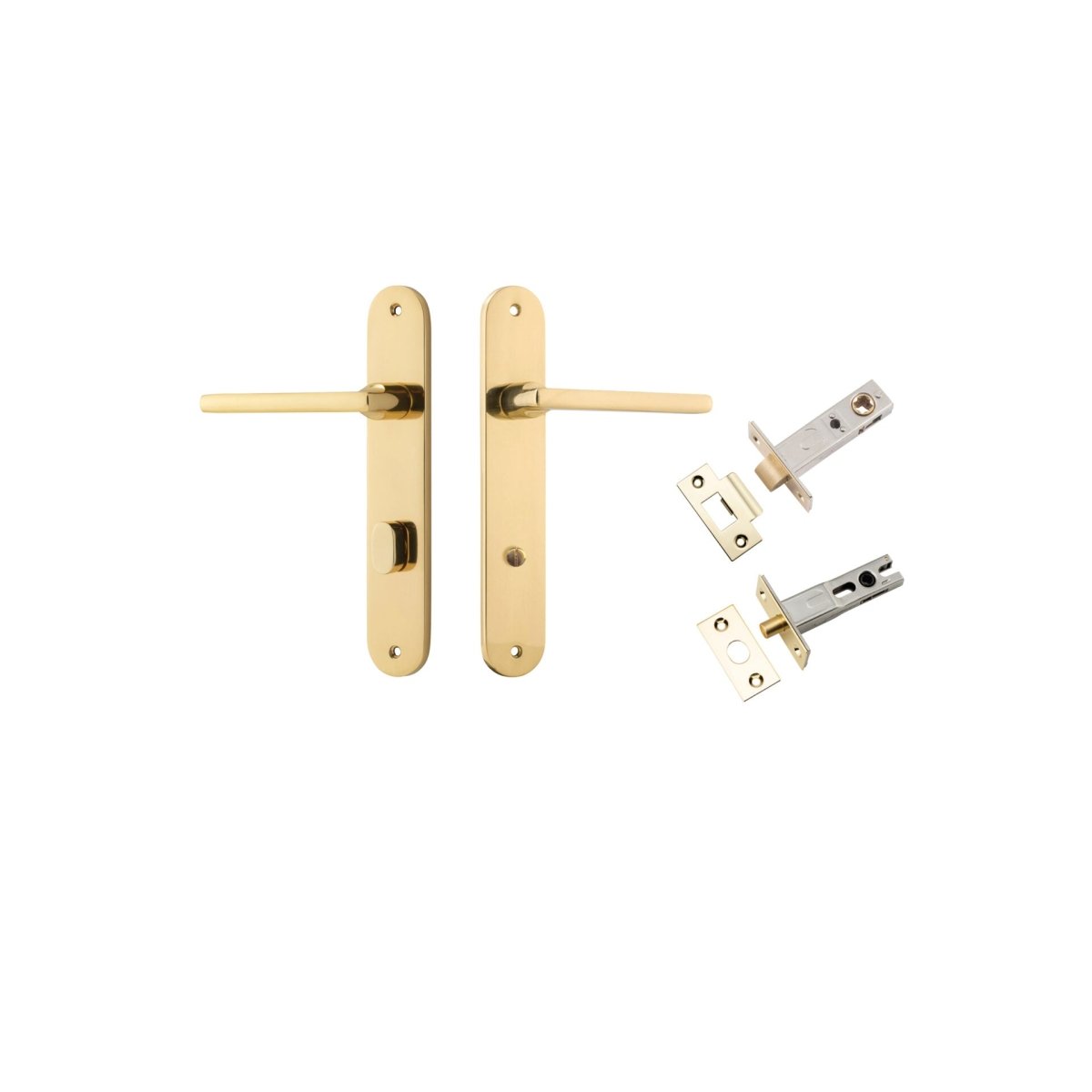 IVER Baltimore Solid Brass Oval Plate Door Handle – Multiple Finishes Available - Entry - Point - 10226KPRIV60 - Iver