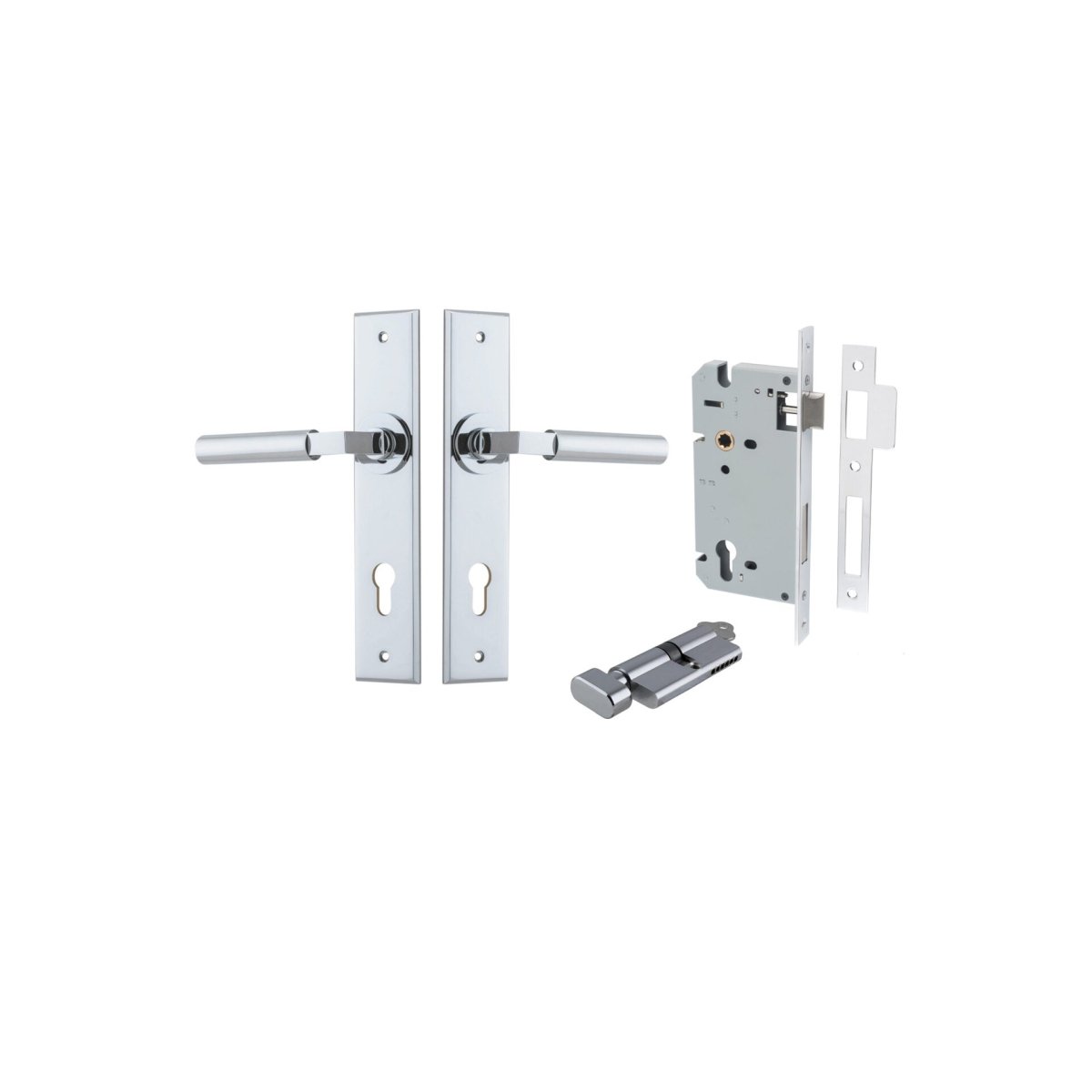 IVER Berlin Solid Brass Chamfered Plate Door Handle – Multiple Finishes Available - Entry - Point - 11794KENTR60KT - Iver