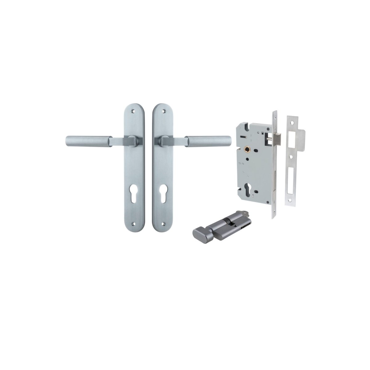 IVER Berlin Solid Brass Oval Plate Door Handle – Multiple Finishes Available - Entry - Point - 12266KENTR60KT - Iver