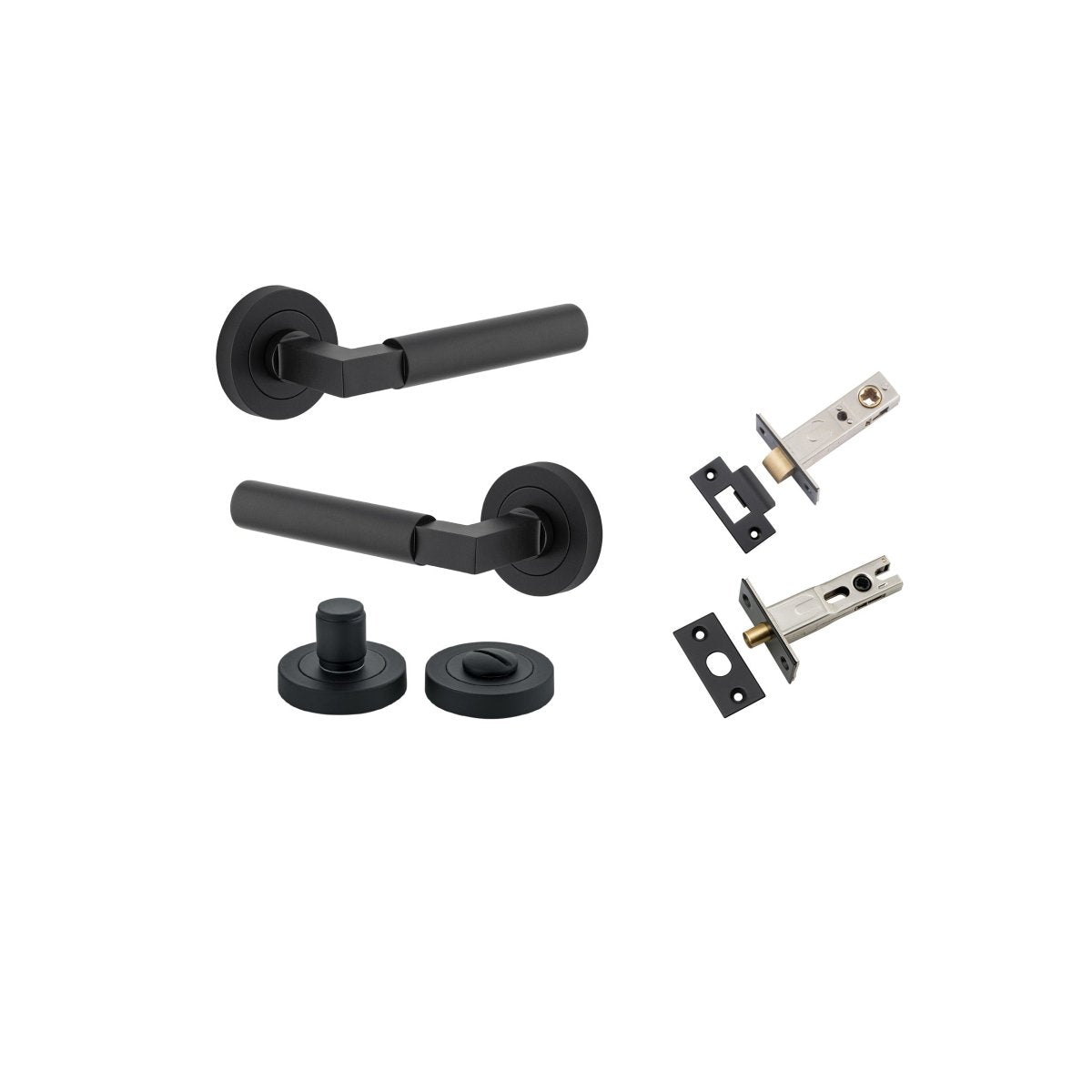 IVER Berlin Solid Brass Round Rose Door Handle – Multiple Finishes Available - Entry - Point - 0343KPRIV60 - Iver