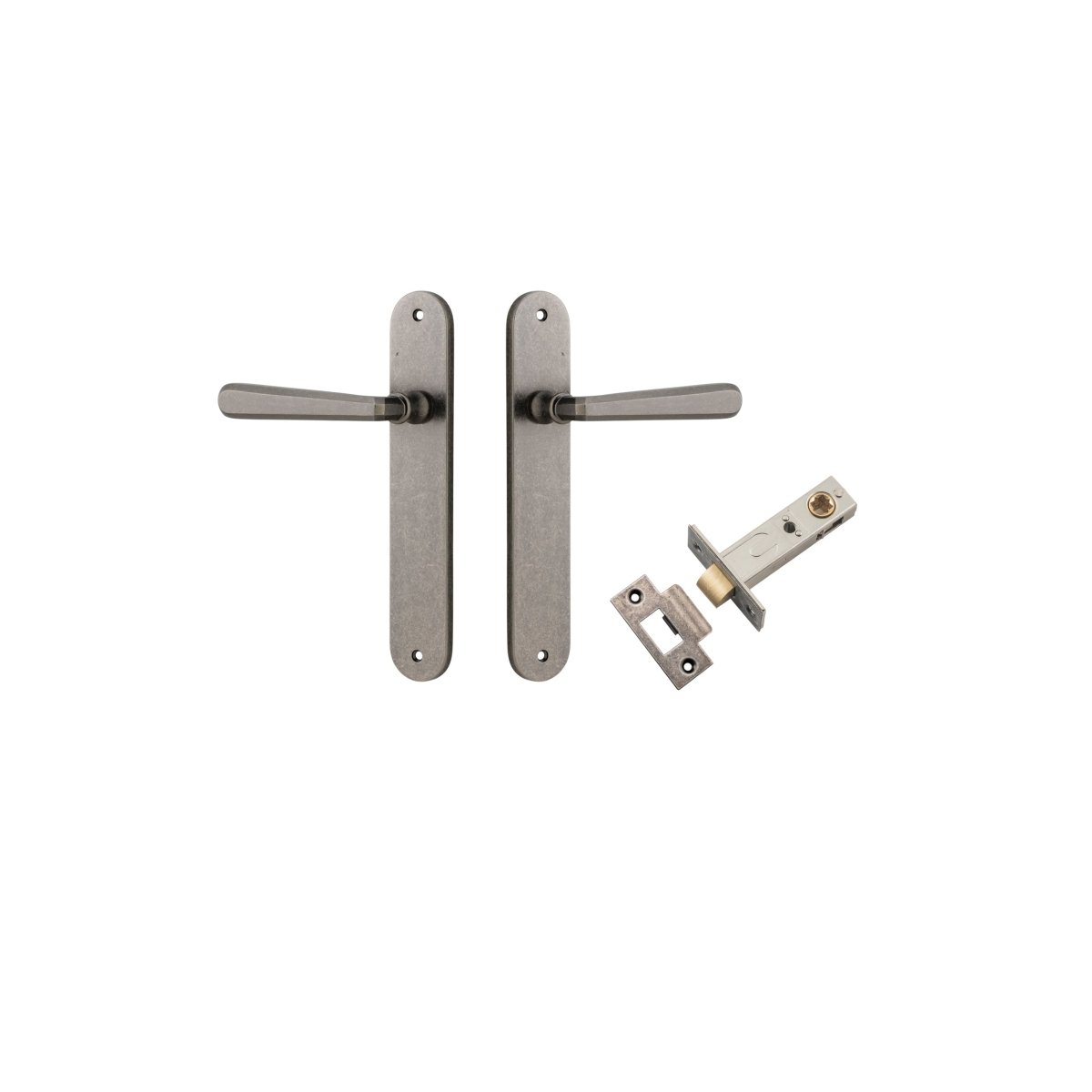 IVER Copenhagen Solid Brass Oval BackPlate Door Handle – Multiple Finishes Available - Entry - Point - 13876KPASS60 - Iver