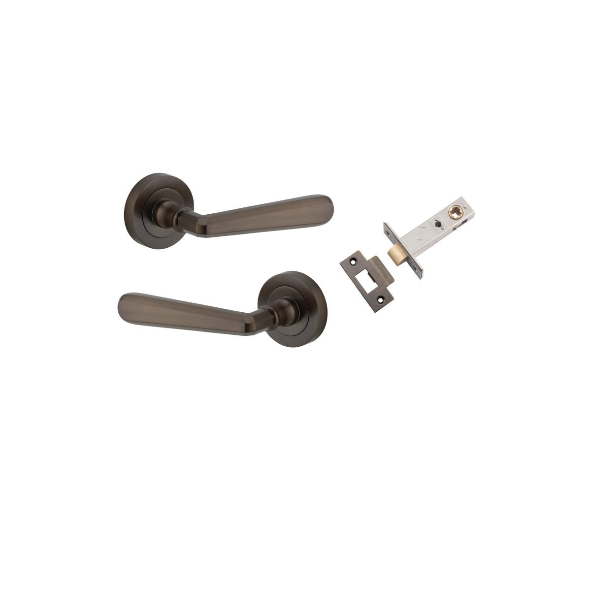 IVER Copenhagen Solid Brass Round Rose Door Handle – Multiple Finishes Available - Entry - Point - 20801KPASS60 - Iver