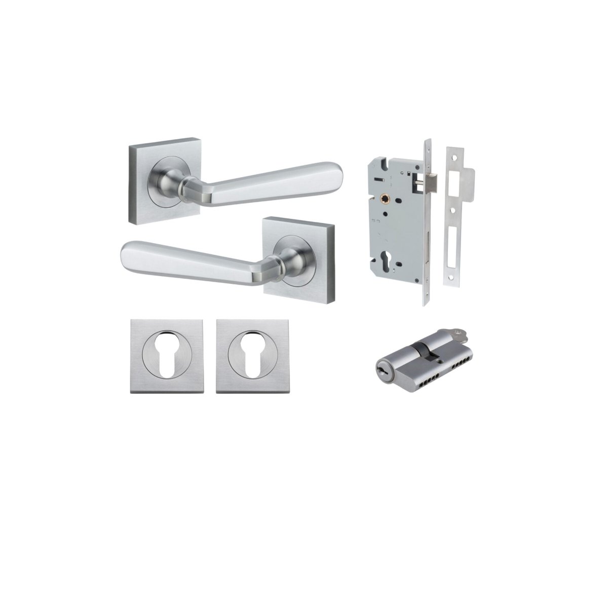 IVER Copenhagen Solid Brass Square Rose Door Handle – Multiple Finishes Available - Entry - Point - 21196KENTR60KK - Iver
