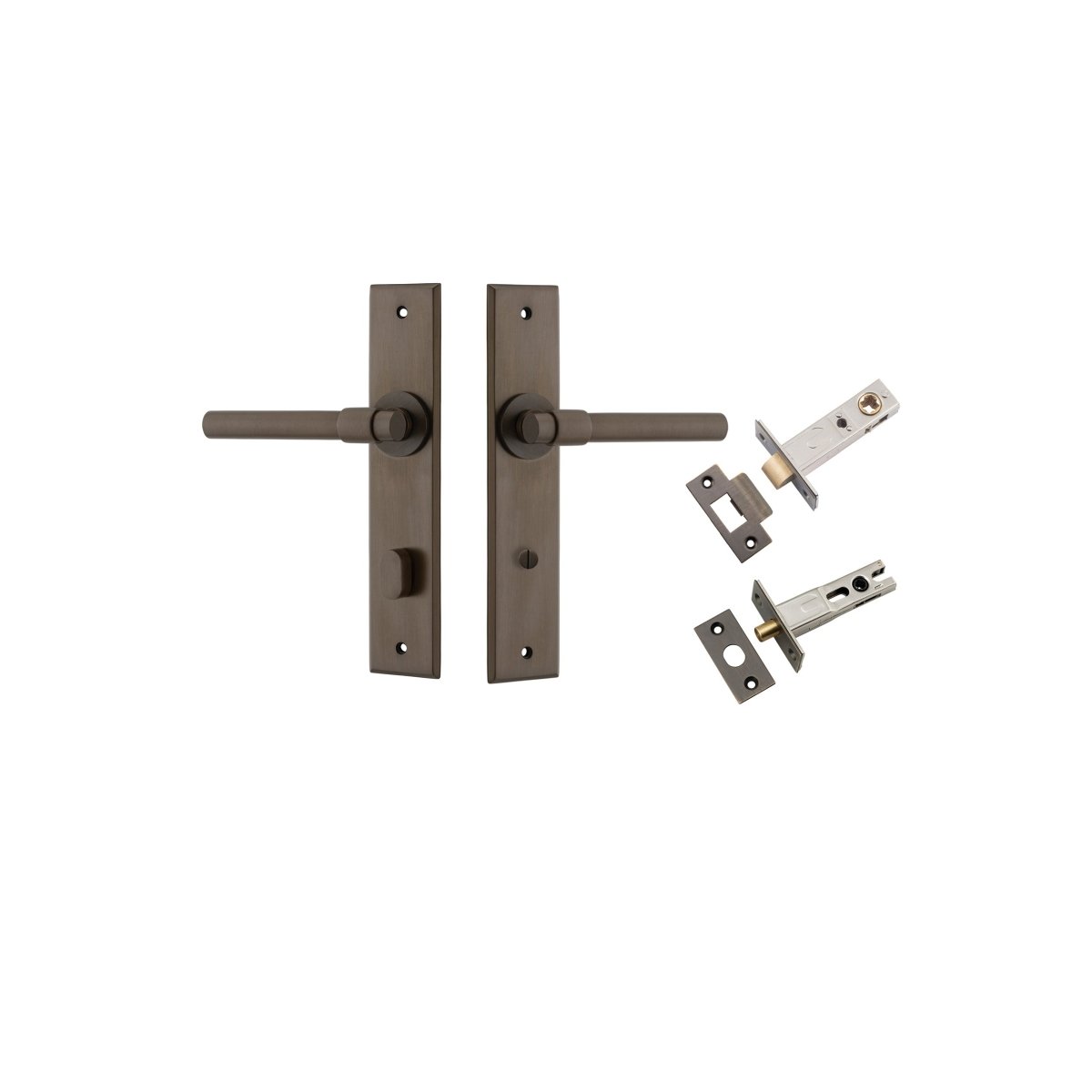 IVER Helsinki Lever Solid Brass Chamfered Backplate Door Handle – Multiple Finishes Available - Entry - Point - 10904KPRIV60 - Iver