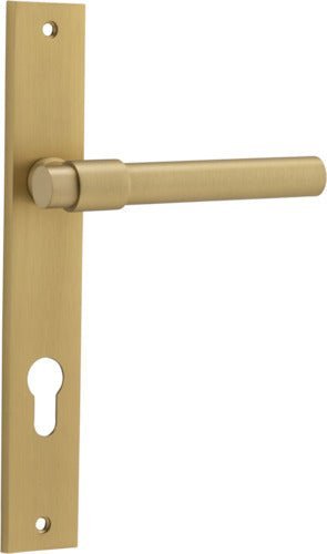 IVER Helsinki Solid Brass Rectangular Backplate Door Handle – Multiple Finishes Available - Entry - Point - 15396E85 - Iver