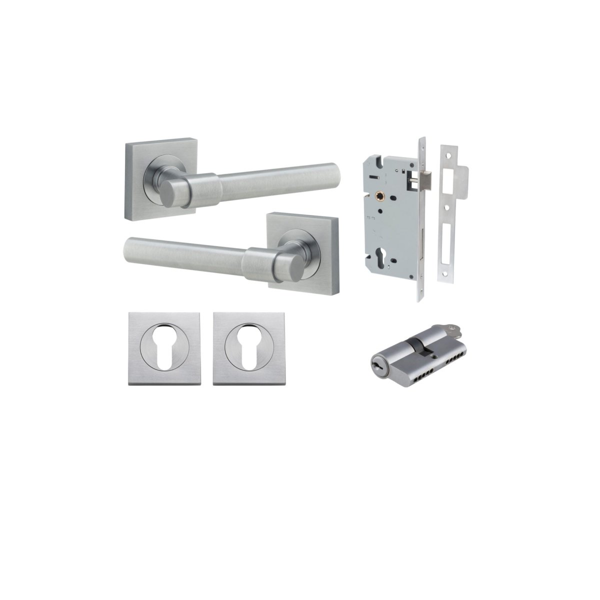 IVER Helsinki Solid Brass Square Rose Door Handle – Multiple Finishes Available - Entry - Point - 21205KENTR60KK - Iver