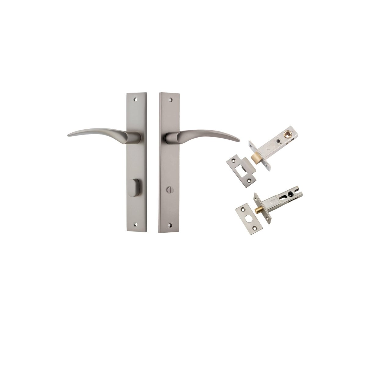 IVER Oxford Solid Brass Rectangular Plate Door Handle – Multiple Finishes Available - Entry - Point - 14704KPRIV60 - Iver