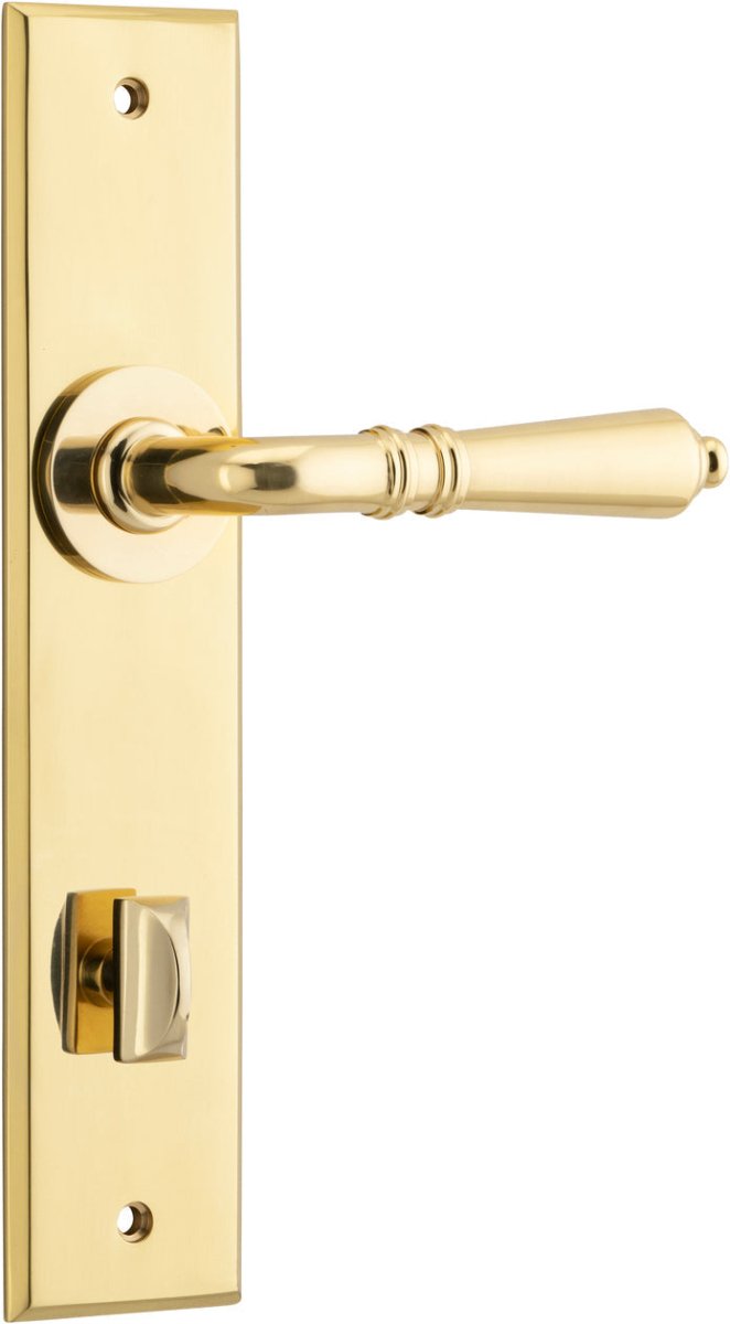 IVER Sarlat Solid Brass Chamfered Plate Door Handle – Multiple Finishes Available - Entry - Point - 10280P85 - Iver