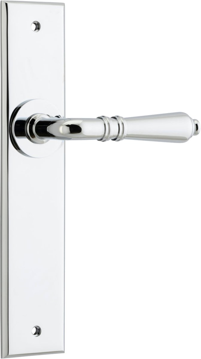 IVER Sarlat Solid Brass Chamfered Plate Door Handle – Multiple Finishes Available - Entry - Point - 11780 - Iver
