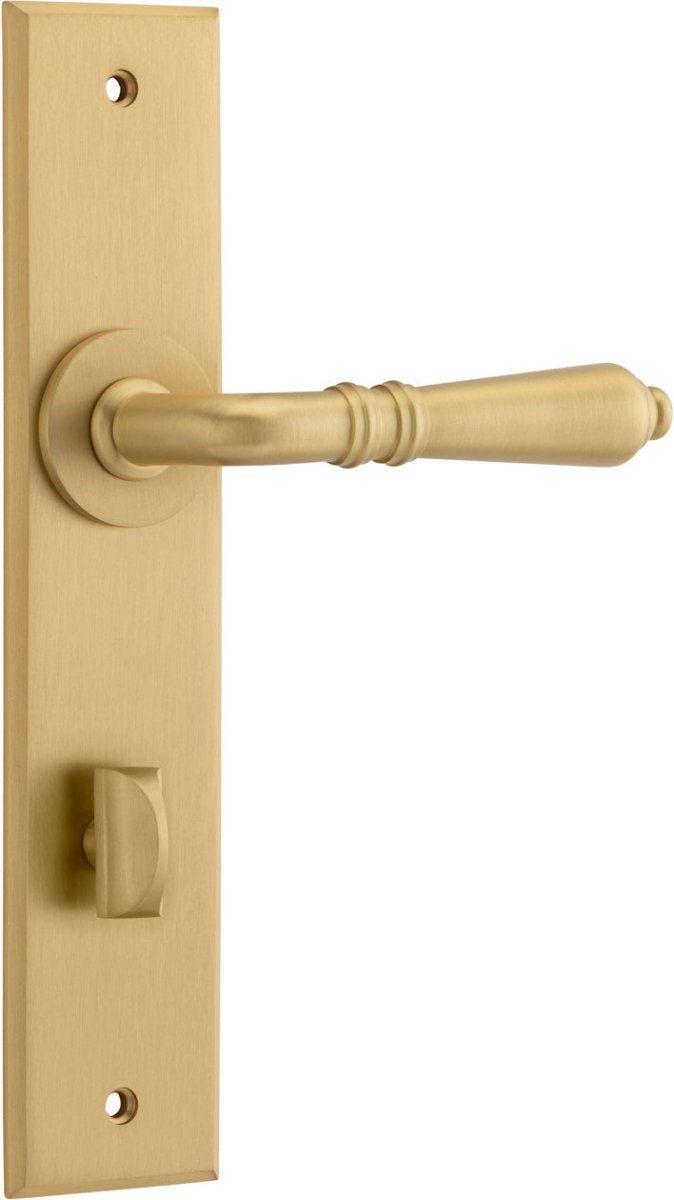 IVER Sarlat Solid Brass Chamfered Plate Door Handle – Multiple Finishes Available - Entry - Point - 15780P85 - Iver