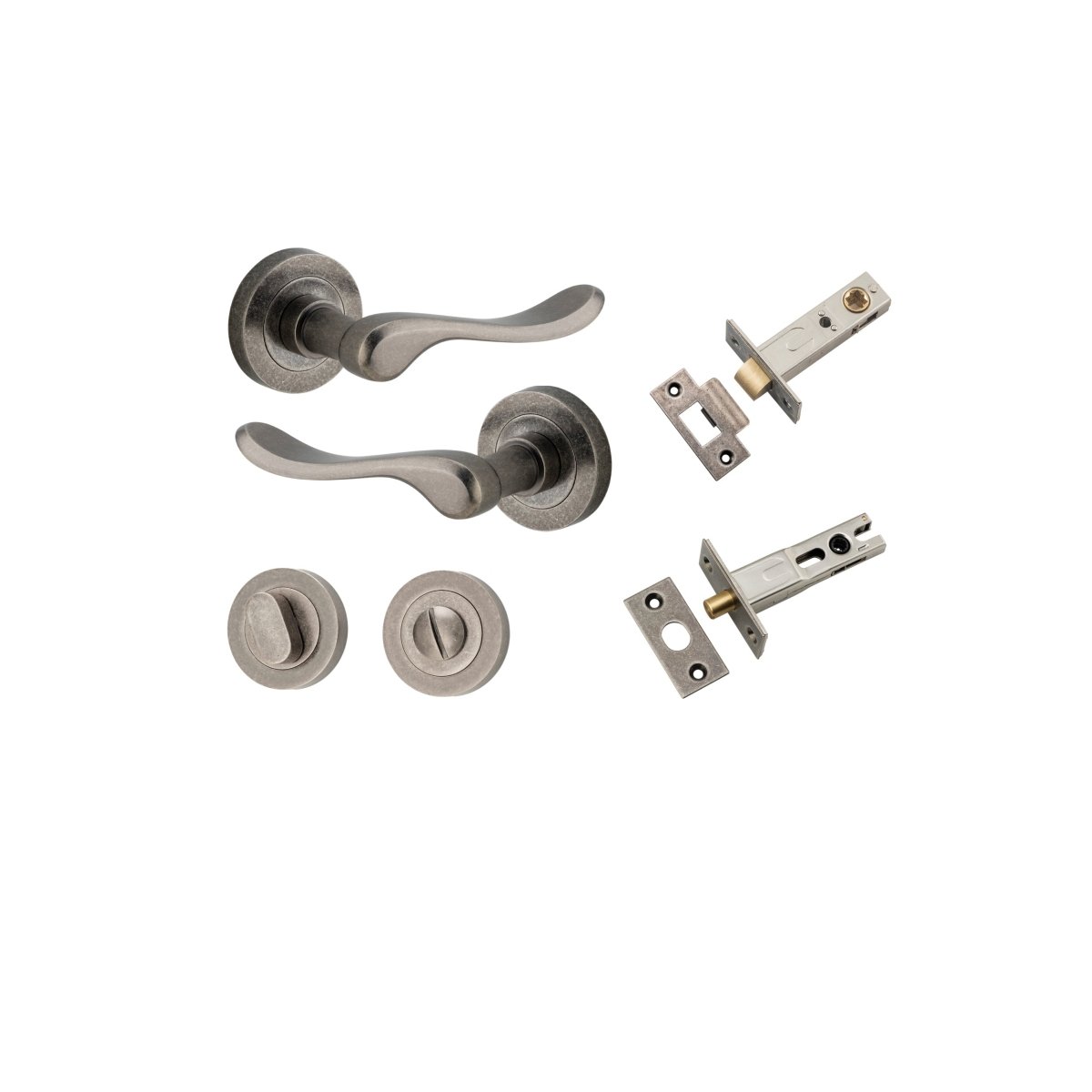 IVER Stirling Solid Brass Round Rose Door Handle – Multiple Finishes Available - Entry - Point - 20797KPRIV60 - Iver