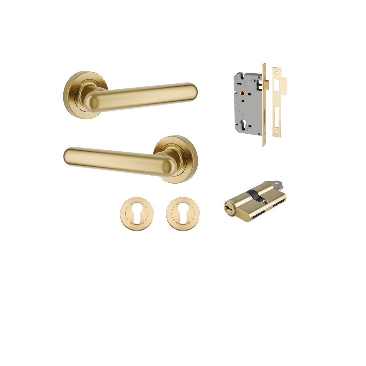 IVER Puerto Solid Brass Round Rose Door Handle – Multiple Finishes Available
