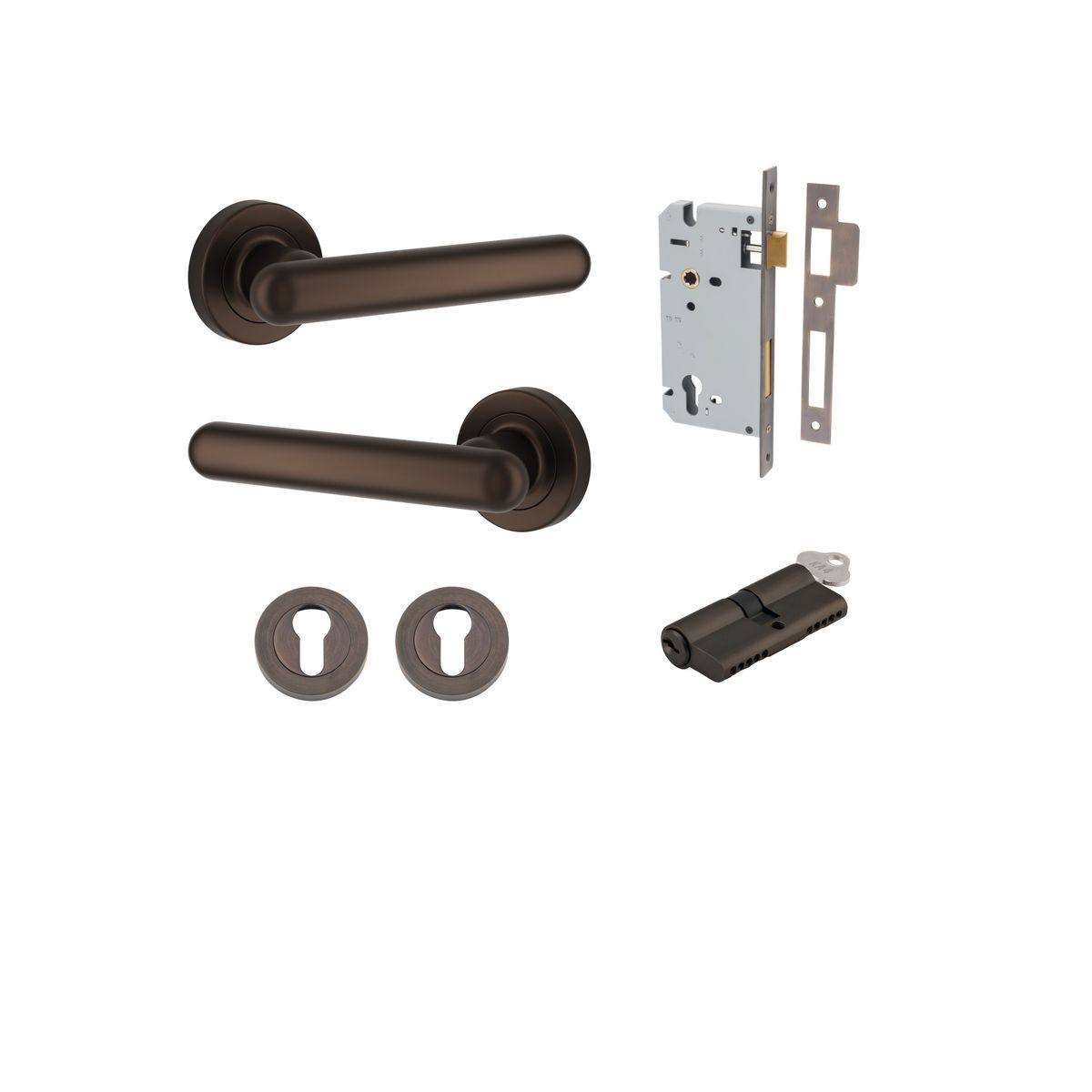 IVER Puerto Solid Brass Round Rose Door Handle – Multiple Finishes Available