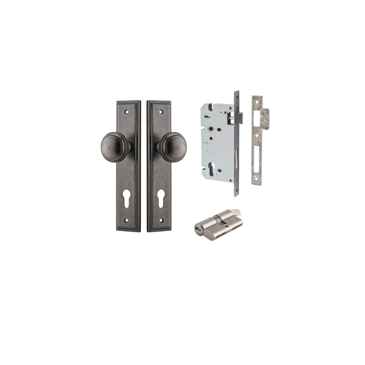 Paddington Knob - Stepped Backplate - Entry - Point - 13838KENTR60KK - Iver