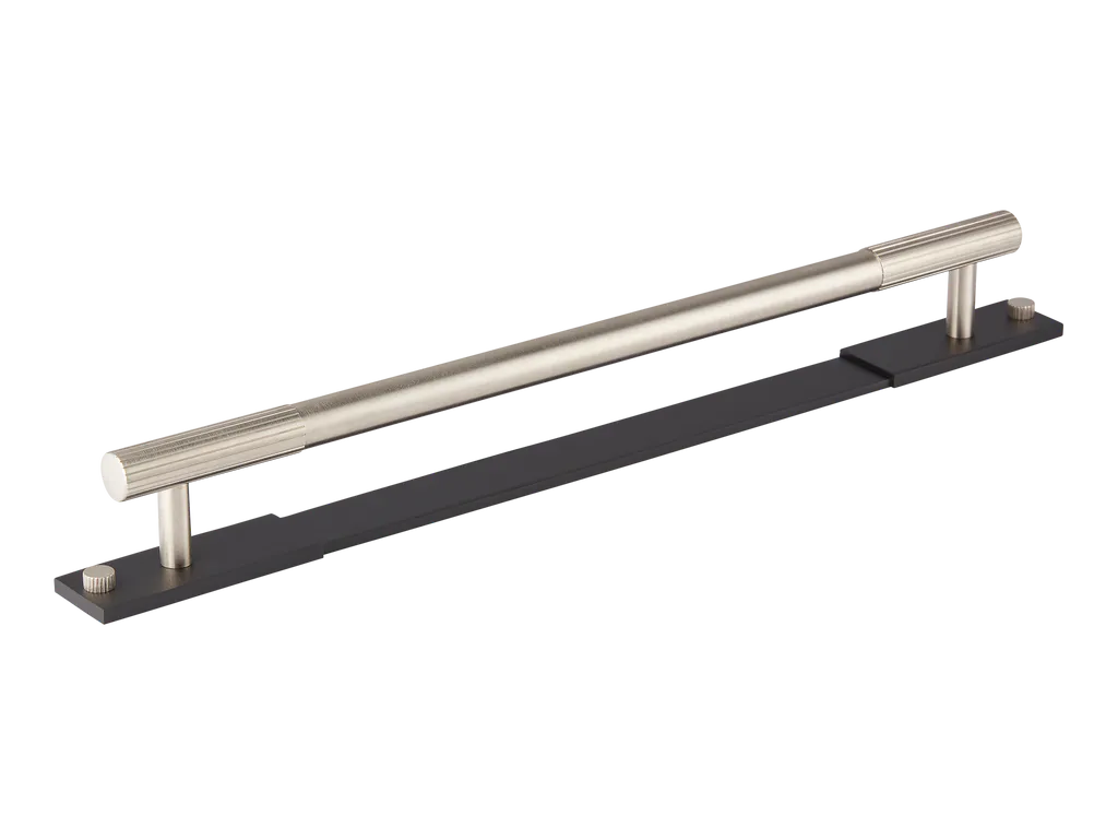 MIX Straight Knurled Appliance Pull Handle & Backplate By Armac Martin