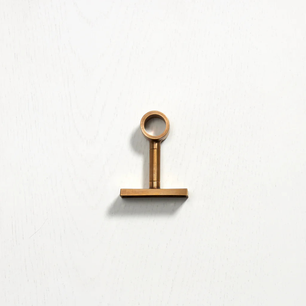 Hanging Rail Middle Bracket - Acid Washed Brass by Hepburn